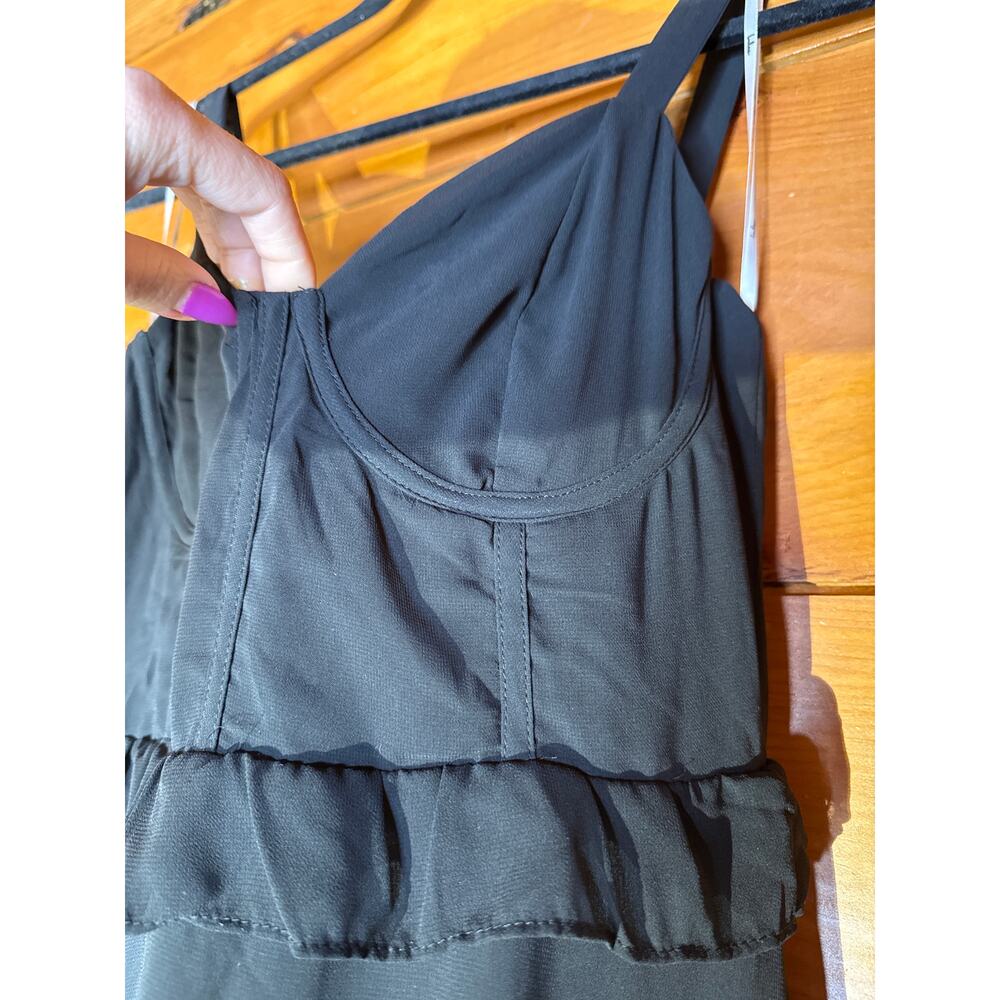 Lulu's Black Ruffle Maxi Dress with Thigh Slit - Picture 8 of 13